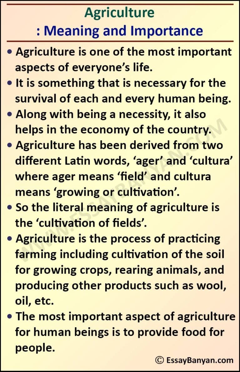 descriptive essay on agriculture