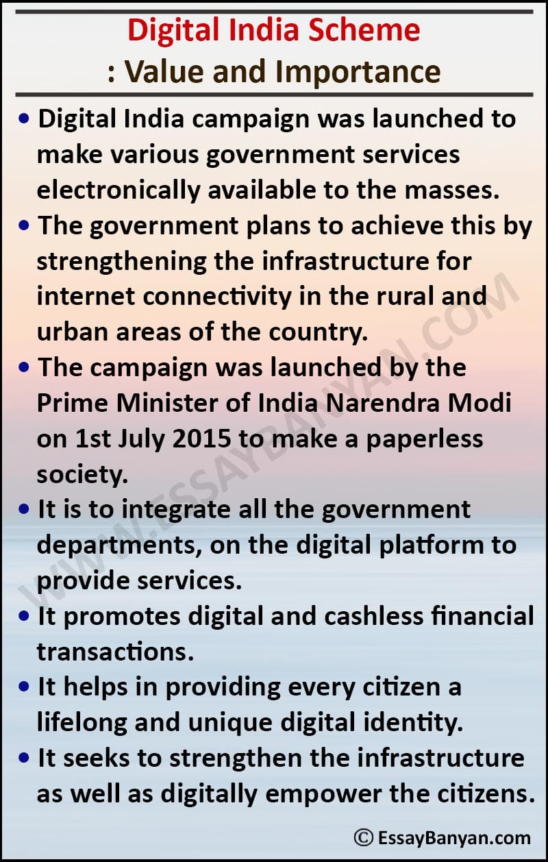 digital india for new india 500 words in english essay