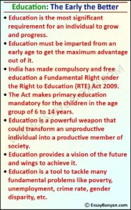 education for all essay 300 words