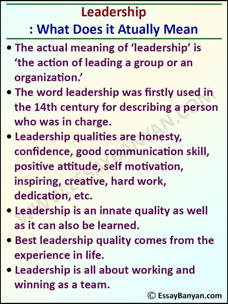 write an essay on leadership skills