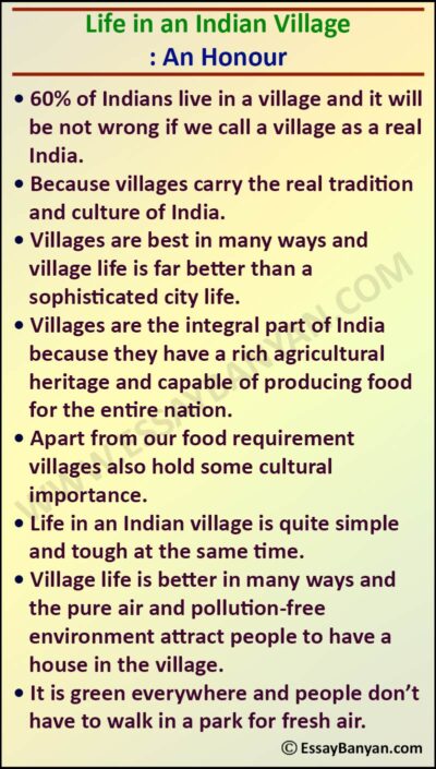 village life essay for 10th class
