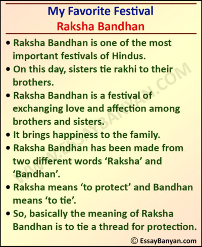 raksha bandhan easy essay in english