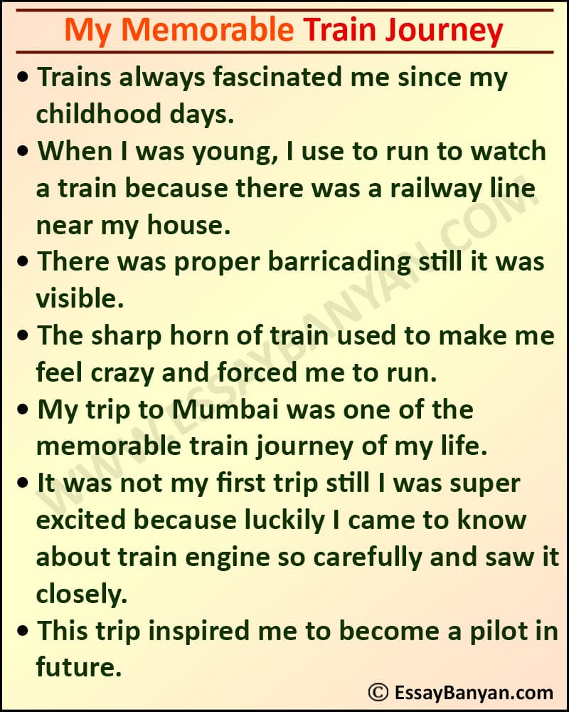 essay on a railway journey for class 7