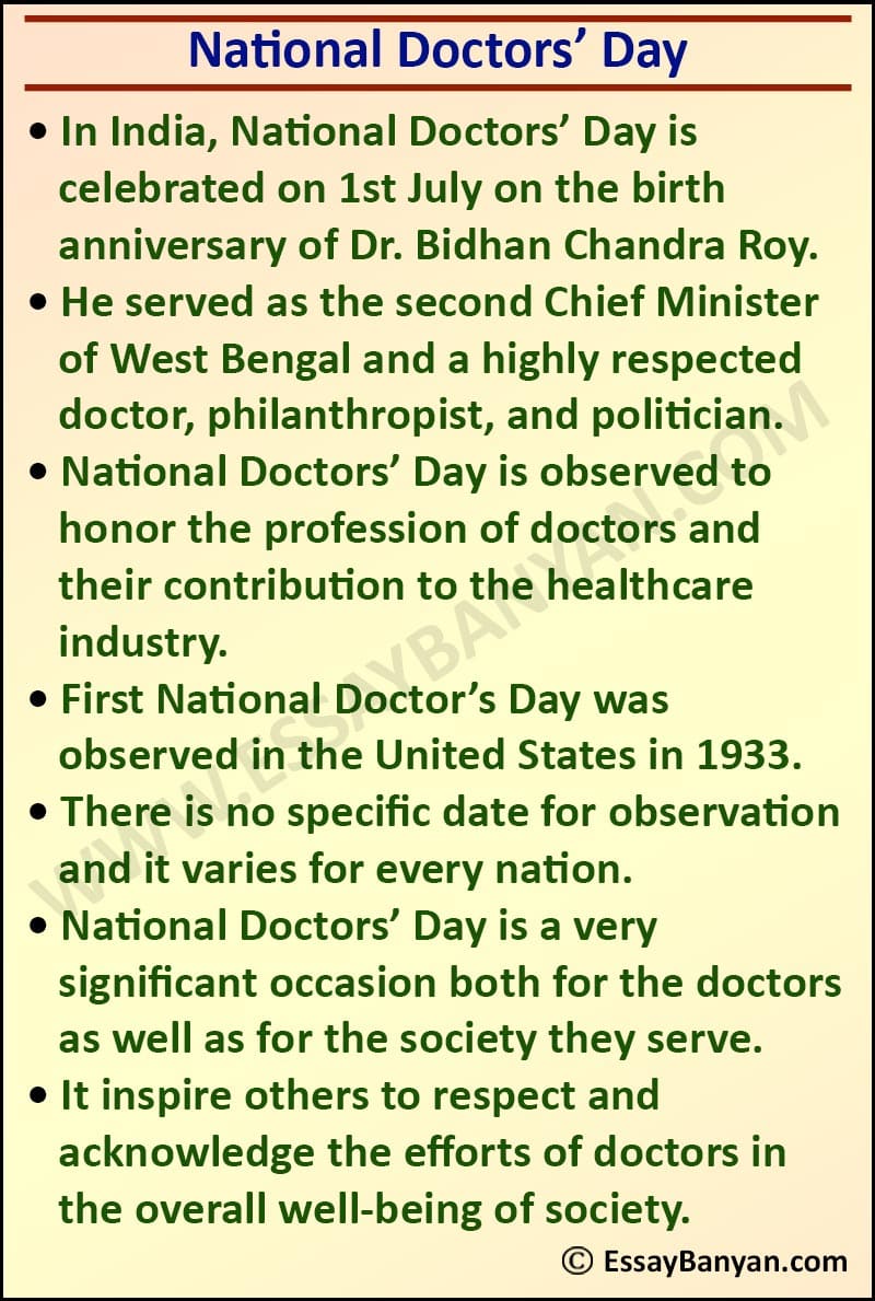 doctors day essay in english