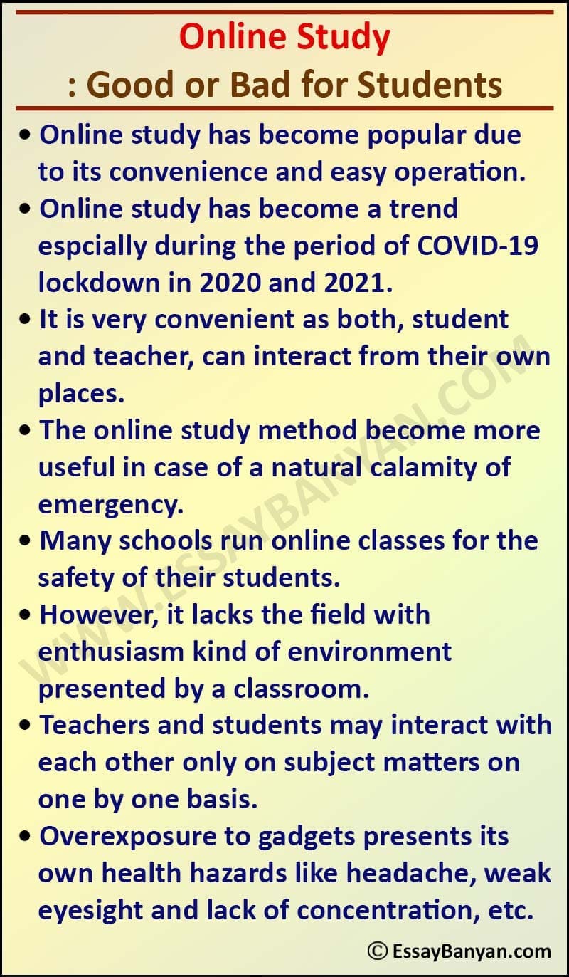 essay about study online