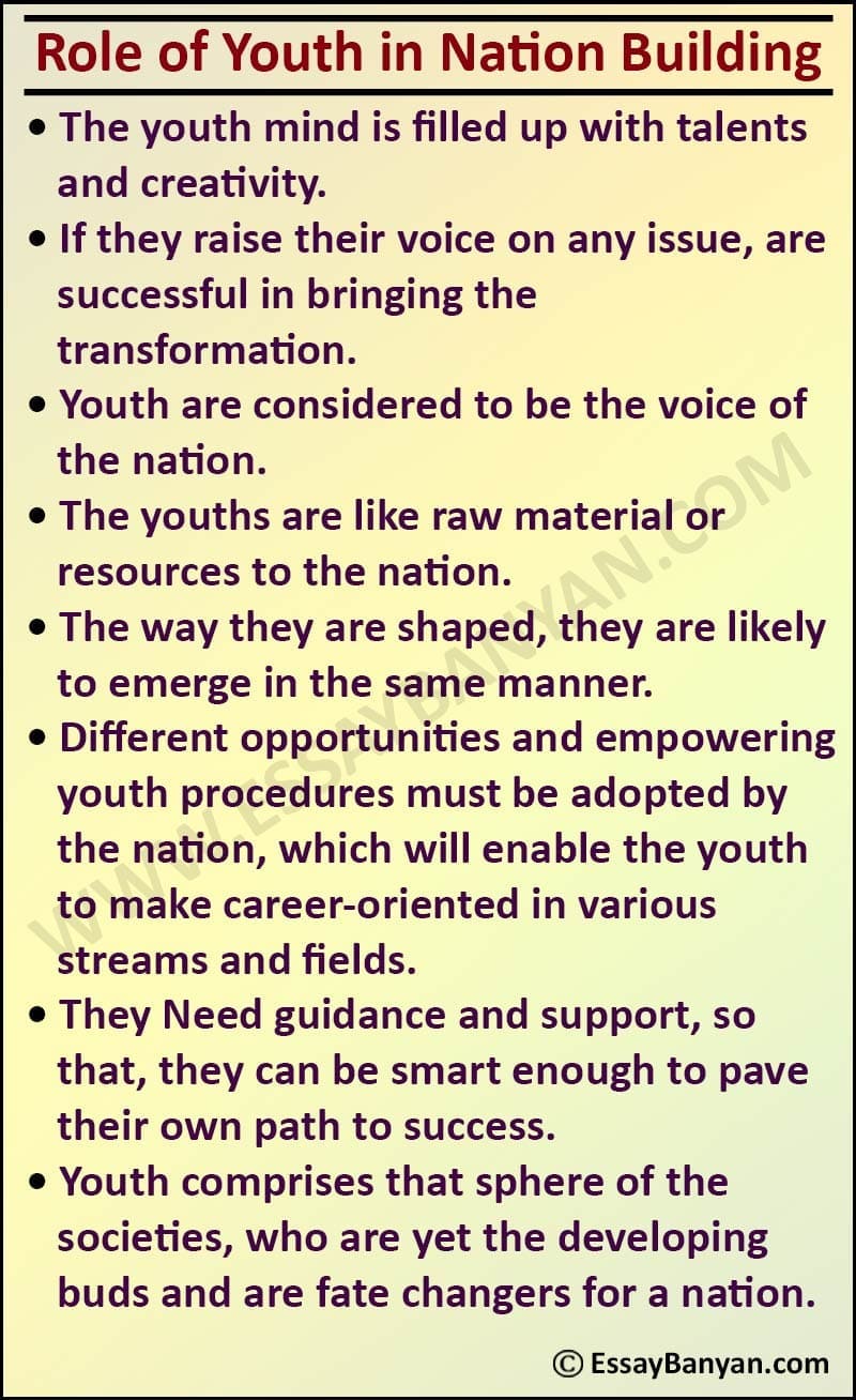 essay on youth in nation building