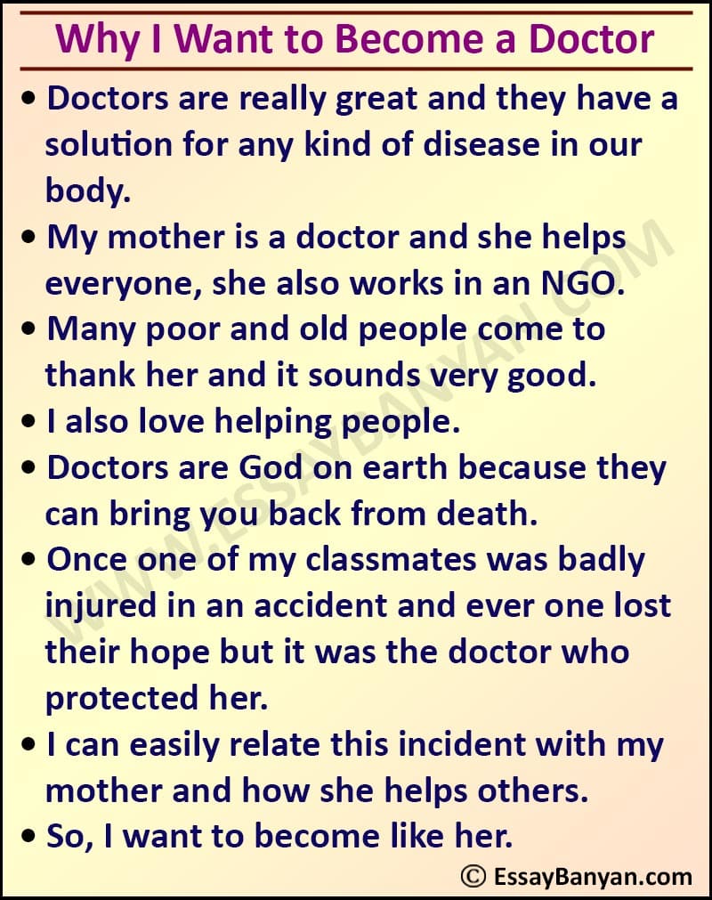 essay on my dream to be a doctor