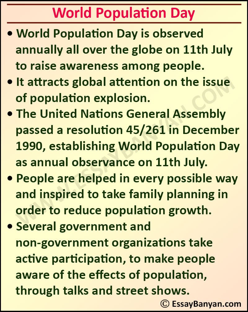 world population day essay for 2nd class