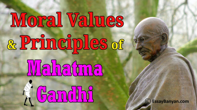 essay on moral values of mahatma gandhi